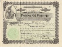 Faultless Oil Burner Co. Stock Certificate
