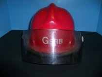 Firefighter's helmet with etched name of "Gerb" for Steve Guerber