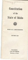 Pamphlet of the Revised 1949 "Consitution of the State of Idaho"