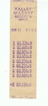 Receipt from Valley Market Grocery & Meats, Eagle Idaho