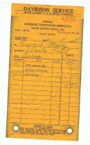 Receipt from Davidson Service for Howard Mace