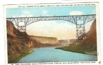 Blank postcard of the Twin Falls-Jerome Bridge over the Snake River