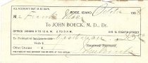 Invoice to Frank Mace from Dr. John Boeck