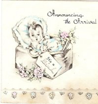 Birth Anouncement to Mr. & Mrs. Frank Mace from Orville Casey