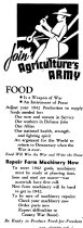 Promotional flyer for the Agriculture's Army