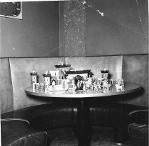 Toy knights at the Golden Eagle Grill