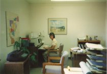Clerk Barbara Montgomery at her desk