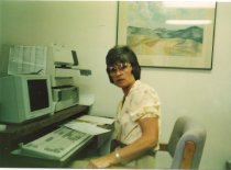 Clerk Barbara Montgomery at her desk 2