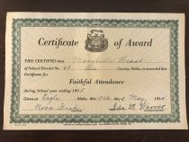 Certificate of Award, 1935