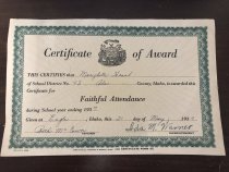 Certificate of Award, 1937