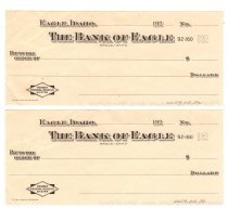 1920s blank checks from The Bank of Eagle