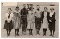 Postcard of Eagle High School students