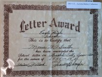 Varsity Letter Certificate