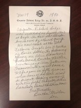 Rebekah Lodge No. 65 Letter