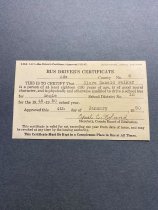 1949-50's Bus Driver's Certificate for Eagle, Idaho