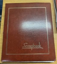 1980s red/brown vinyl Friends of the Eagle Public Library scrapbook