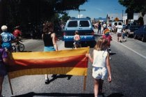 A group walks for Eagle Library in Eagle Fun Days Parade 1987