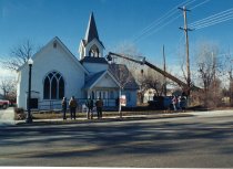 First Baptist Church removing the bell