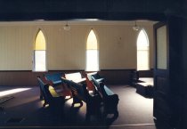 Pews inside Eagle Baptist Church