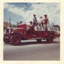Old time fireman on Eagle's first fire truck
