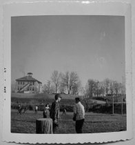 Johnny Dudgeon and Delbert Bain on playing field