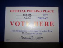 "Official Polling Place" signage