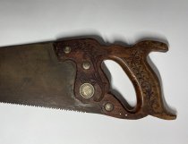 Antique Hand Saw with Carved Handle