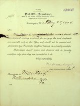 Official Post Office Letter to Willis Wharf Postmaster