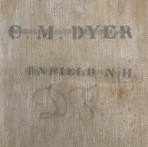 Detail of stencil "C.M. Dyer / Enfield, N.H."