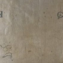 Detail of "CHH" stencils and initials