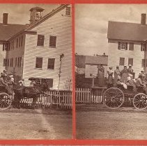 Brigham stereoview - Wagon loading platform at Second Family