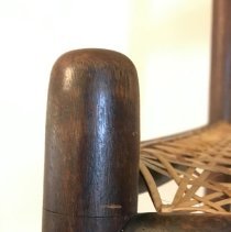 Top of front post showing nail securing the front seat rail