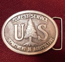 USFS 1976 belt buckle, front