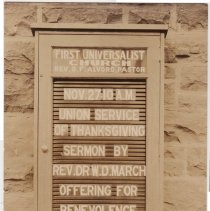 Sign board - Universalist Church