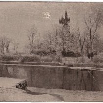 Racquette River, winter, Trinity Episcopal Church