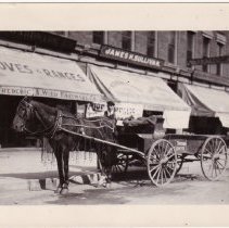William Sawyer's delivery wagon, Market St., west side, Weeds Hardware