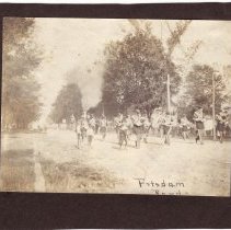 Parade band marching on "Potsdam Road"