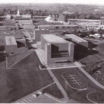 Potsdam College campus, aerial view, Pierrepont Ave.c.1965