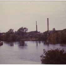 Racquette River, view north from bridge, c.1955