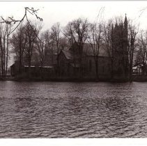 Racquette River and Trinity Episcopal Church, 1960