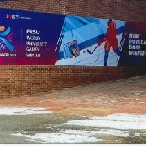 World University Games Banner at Maxcy Hall