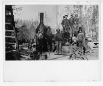 "This is the Dolbeer that CR Johnson tells about in his memoir. Calvin Stewart is standing on the capstan.