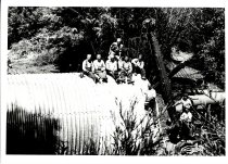 County road crew, Flynn Creek road construction at Main N. Fork Albion River.