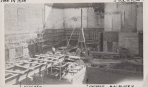 Black and white photograph of construction