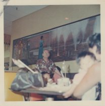 Interior view of Kress diner with customers