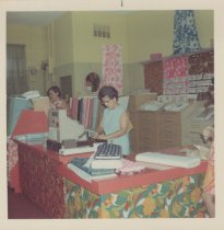 Interior view of Kress fabric store checkout