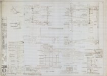 Sepia Mirror Image Duplicate of Section and Detail Drawings of Structural Components