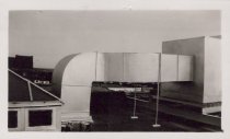 Black and white photograph of Kress rooftop with HVAC ducts visible