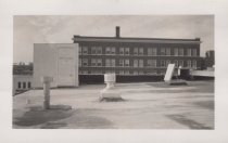 Black and white photograph of Kress rooftop