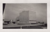 Black and white photograph of Kress rooftop with HVAC unit visible